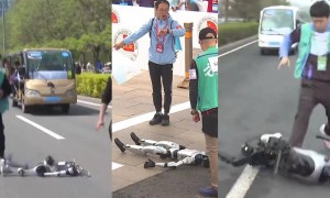 宇树科技回应“机器人半马摔倒”